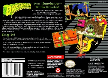 Boogerman - A Pick and Flick Adventure (USA) box cover back